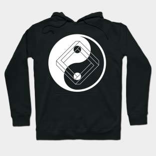 Geometry Yin Yang on Black Hoodie